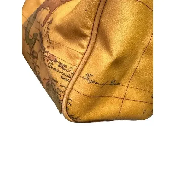 ALVIERO MARTINI CLASSE WORLD MAP BROWN BOSTON BAG - Picture 6 of 14
